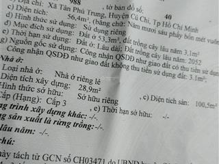 Bán nhà mt chợ chiều tân phú trung củ chi, gần bệnh viện xuyên á, dt 56,4m2, giá 5 tỷ