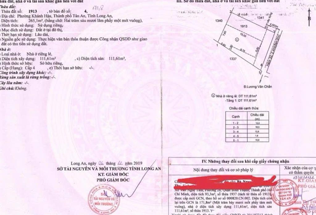 Bán nhà hẽm 32 lương văn chấn , phường khánh hậu , tp tân an  diện tích  10.5 x 19.8 hậu 7.5m2