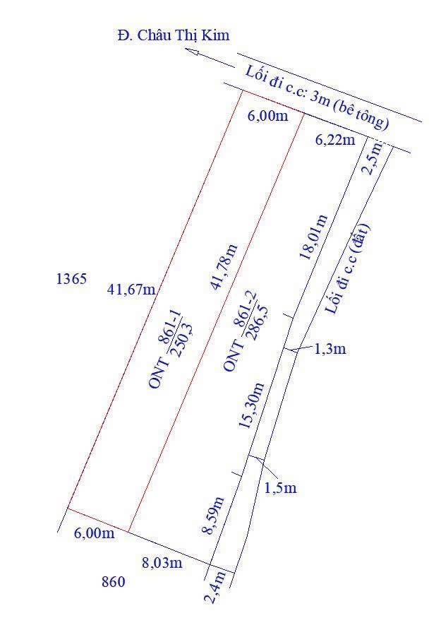 Bán 2 lô đất thổ cư hẻm châu thị kim, xã an vĩnh ngãi, tp tân an, diện tích 6 x 41m