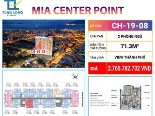 Duy nhất căn hoa hậu chung cư mia center point 2pn 2wc, giá ưu đãi cđt  hỗ trợ vay 70%