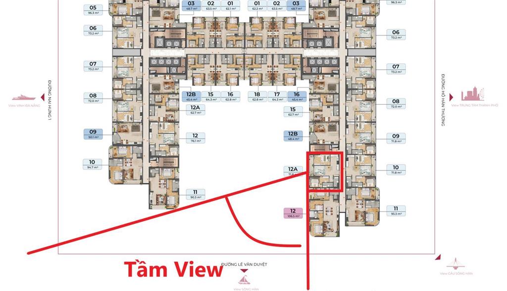 Cần bán căn hộ 2pn 71,8m² tầng 15 peninsula đà nẵng, view trực diện sông hàn, trung tâm đà nẵng