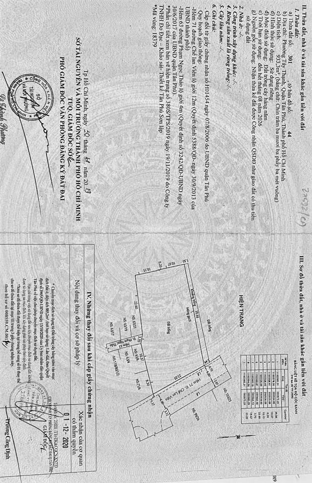 Bán đất tại đường chế lan viên, tây thạnh, tân phú, hồ chí minh, 65 tỷ, 933m2 view đẹp