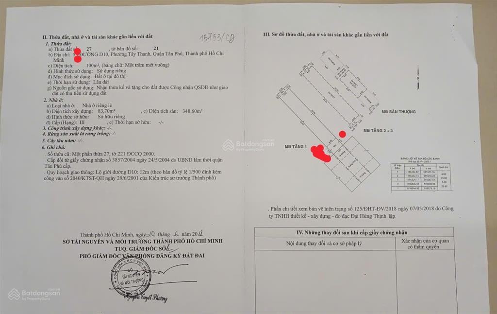 Bán nhà mặt đường d12 phường tây thạnh,quận tân phú, giá 11,2 tỷ 100m2, ( 4m x 25m) 1 trệt 2 lầu st