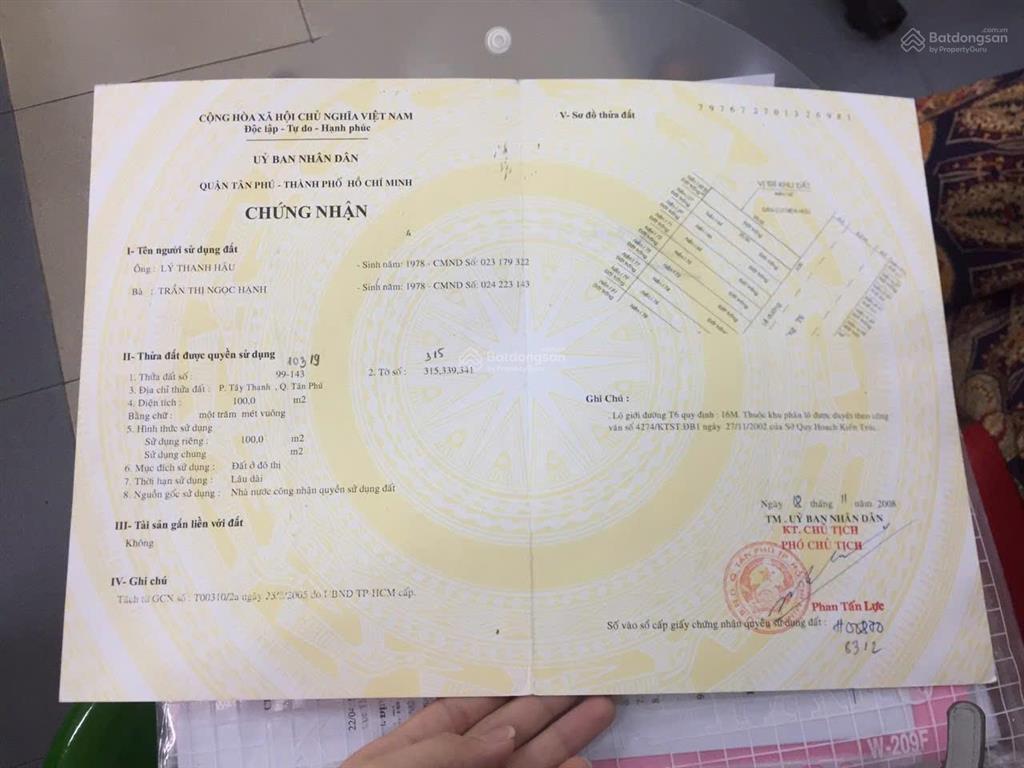 Hàng hiếm tại t6, tây thạnh, tân phú, hcm chỉ với 12,5 tỷ, 100m2 (4m x 25m) góc 2 mặt tiền