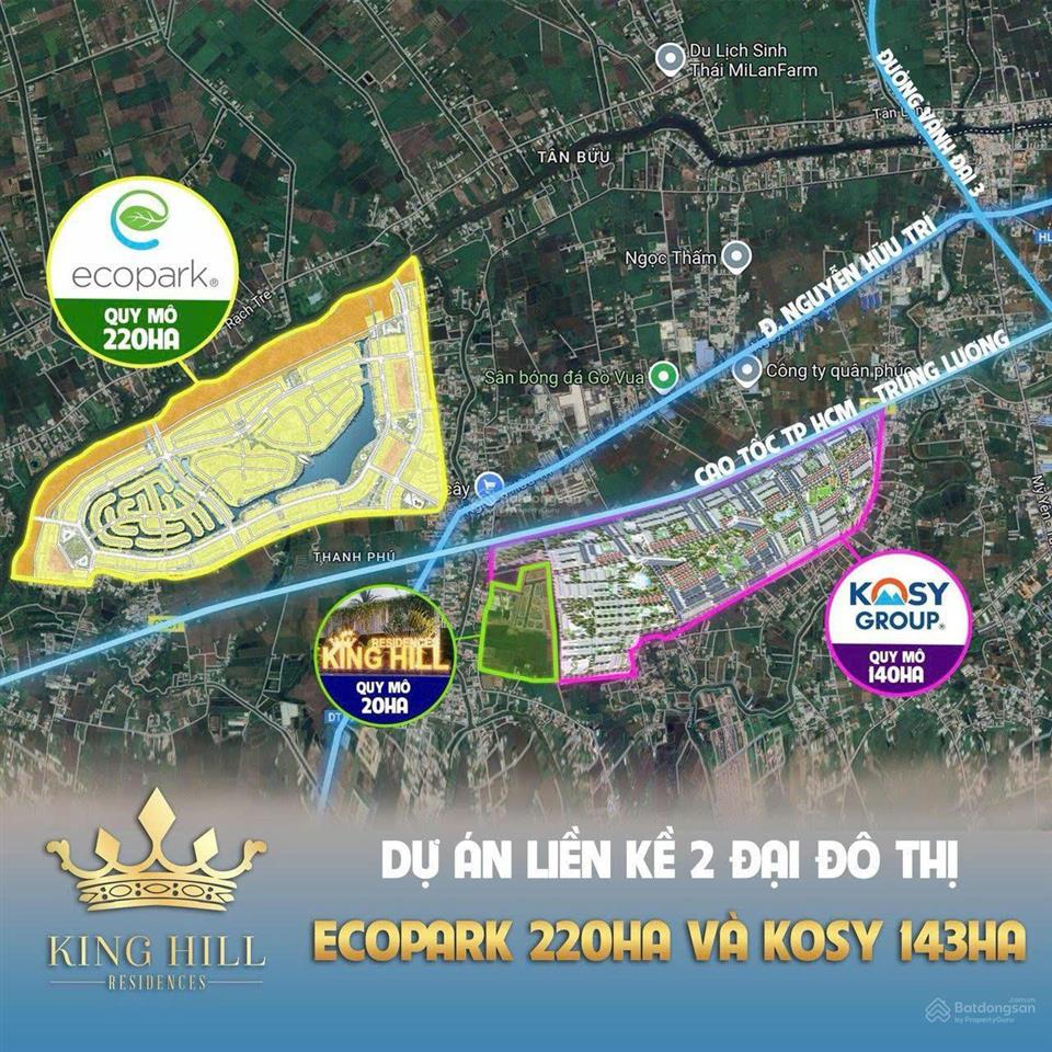 Đất nền king hill đối diện eco retreat 220ha long an giá 2,1 tỷ, ck 11% sổ sẵn xây dựng ngay