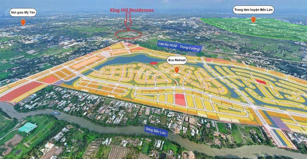 Đất nền king hill đối diện eco retreat 220ha long an giá 2,1 tỷ, ck 11% sổ sẵn xây dựng ngay