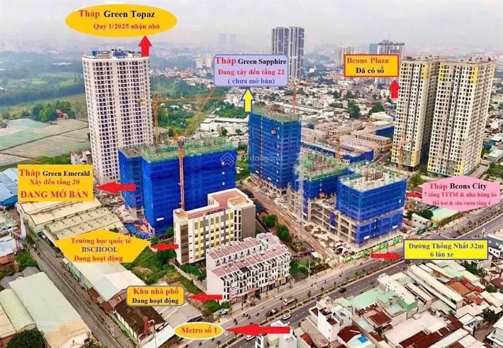 Bán gấp bcons city tháp green topaz căn 2pn 2wc giá 2,33 tỷ 102%, có sẵn hđ thuê 10 triệu/tháng