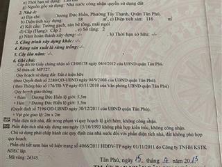 Bán gấp nhà riêng đẹp tại dương đức hiền, 7,5 tỷ, 62m2, tân phú, hcm