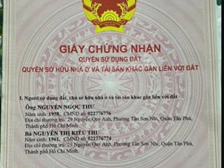 Chủ cần bán nhà góc 3 mặt tiền phường tây thạnh 5x29m 1 trệt 2 lầu