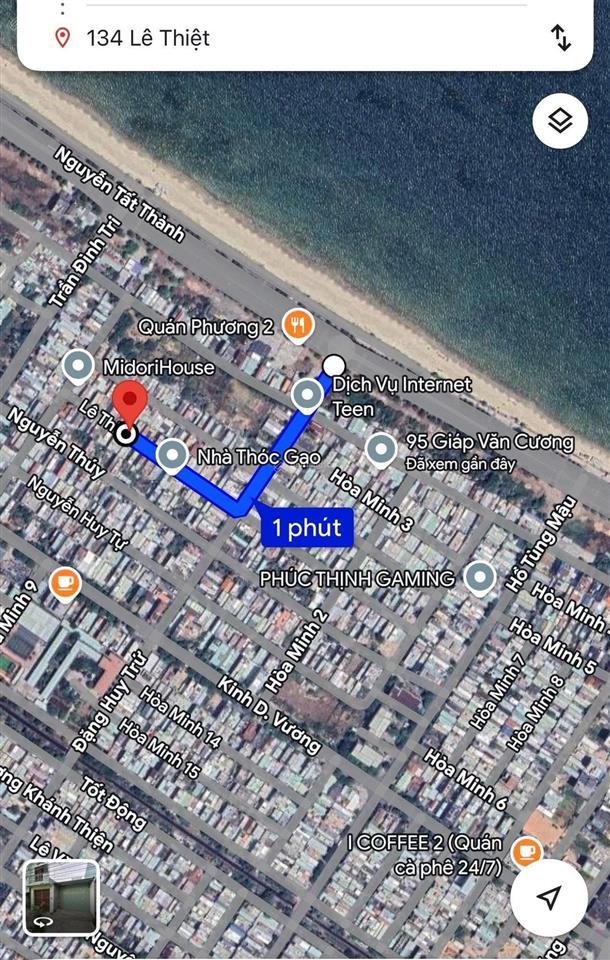 Bán đất mt 5m5 lê thiệt, liên chiểu, đà nẵng cách mega market 2km, ngay biển nguyễn tất thành