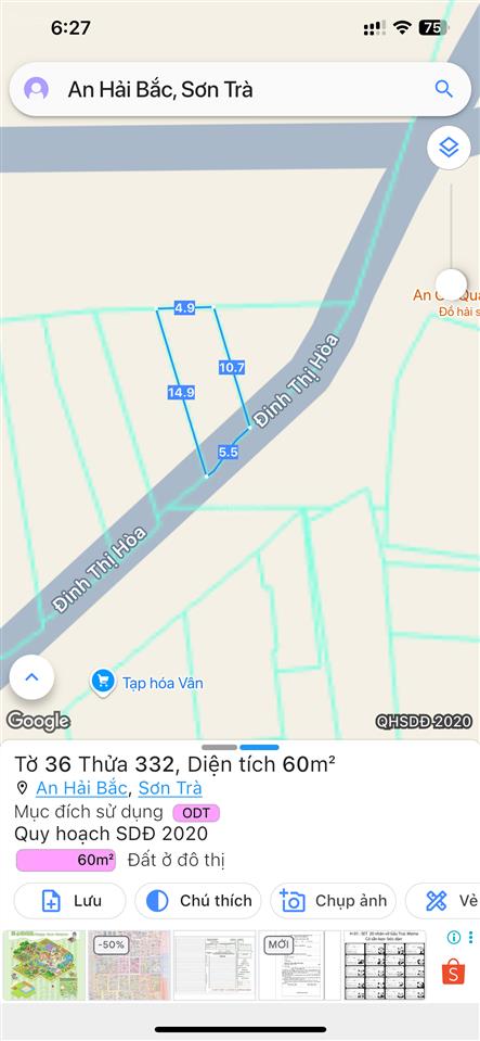 Bán đất kiệt ô tô đường đinh thị hoà, cách đường chính 50m