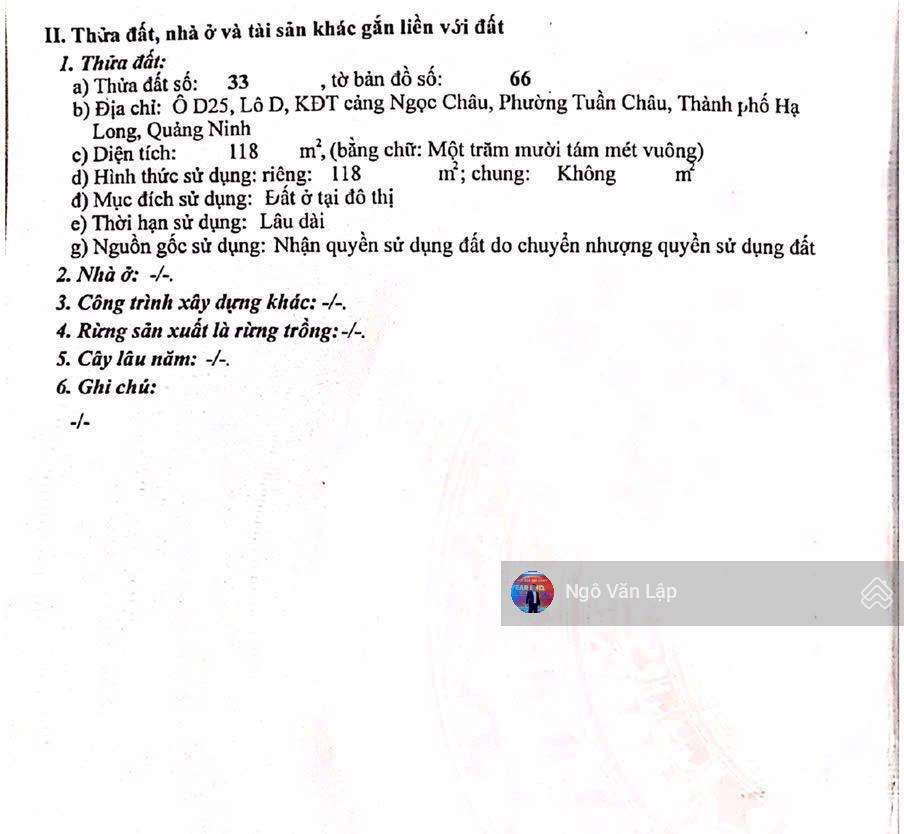 Bán nhanh ô lk âu tàu tuần châu giá 38tr/m2