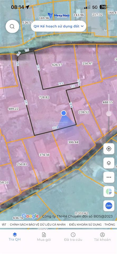 Bán đất lô góc, vân đình, 738 m2, ven sông đáy, dân cư đông đúc, mặt tiền 25m. thoải mái phân lô.