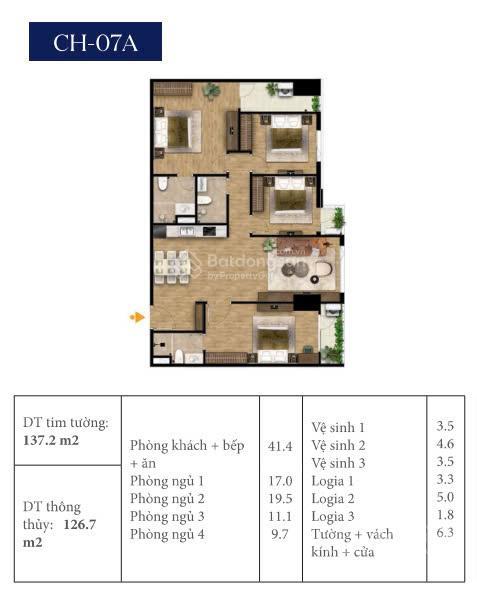 Tìm chủ mới căn hộ 4 phòng ngủ trục 07a duy nhất tại dư án bluegem, giá tốt nhất thị trường