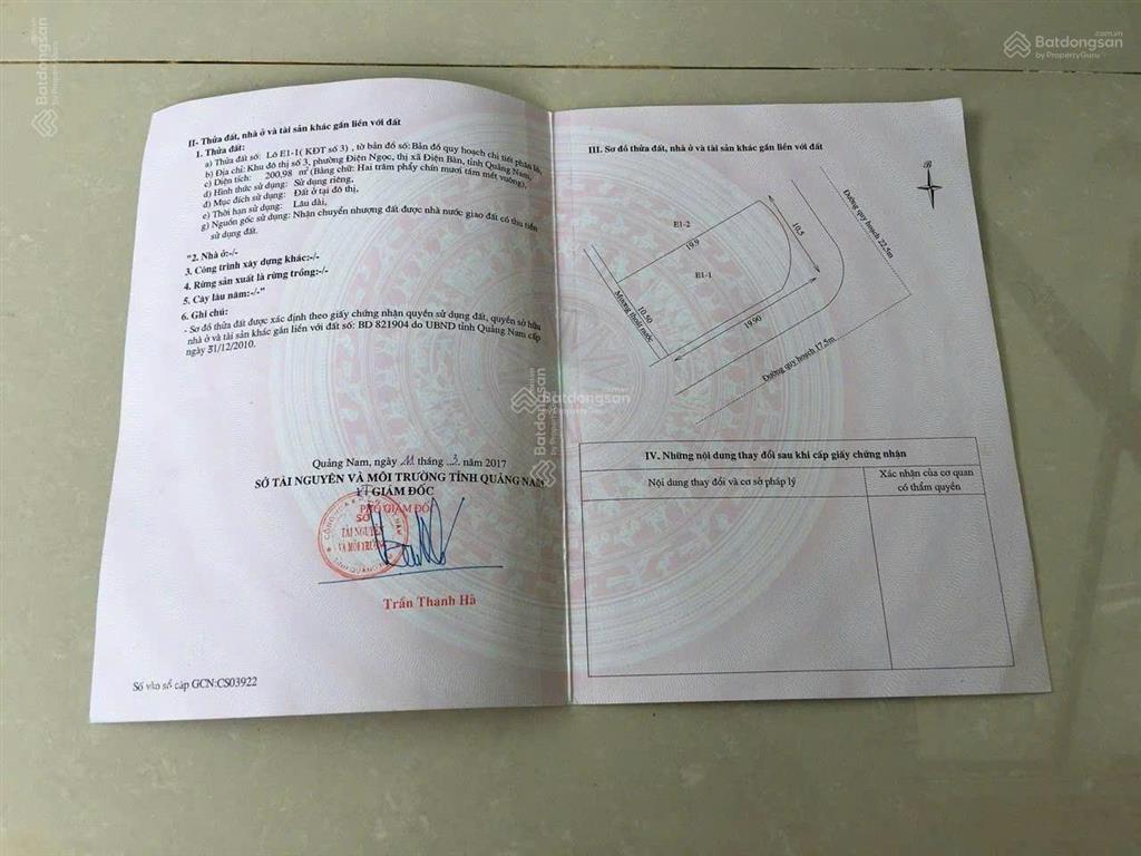 Lô góc 201m2 đường 10,5m đối diện đh phan châu trinh, giá đầu tư cần bán nhanh