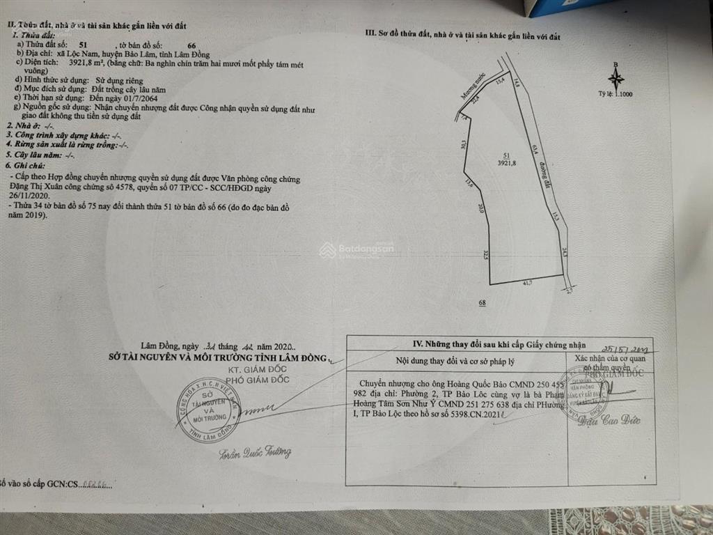 Bán 4 sào đất mặt tiền tại lộc nam, tp bảo lộc, lâm đồng, sổ đỏ chính chủ,  0943 678 ***