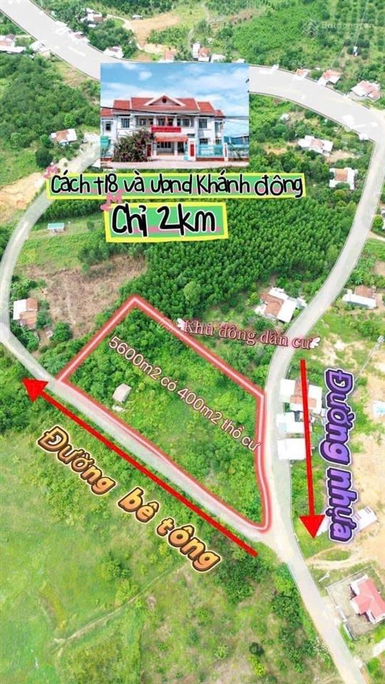 5600m2 có sẵn 400m2 thổ hai mặt tiền đường chỉ 2,5 tỷ