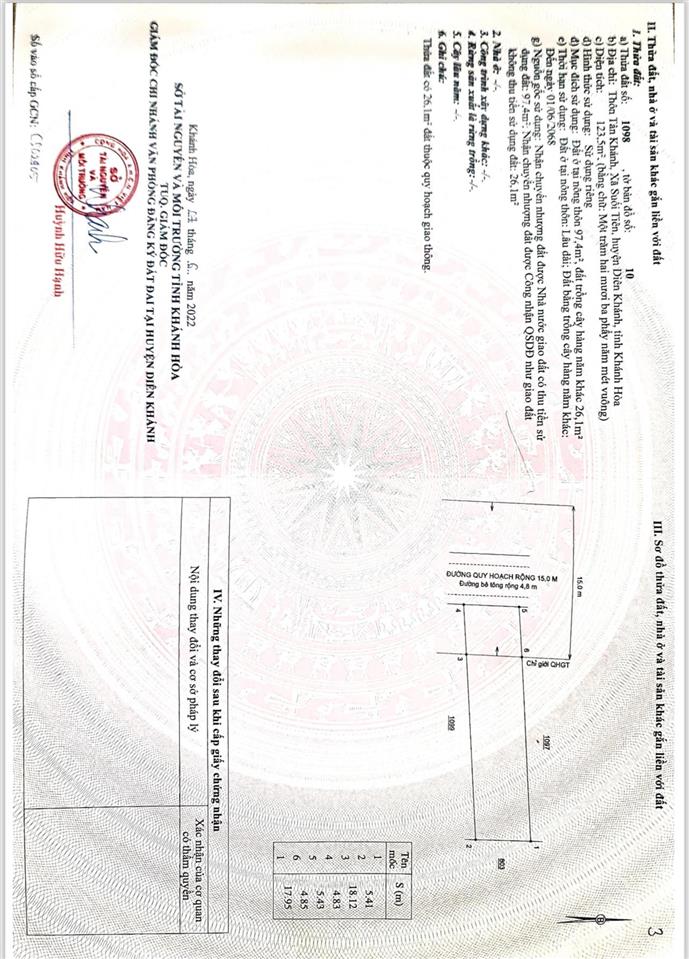 Đất 123 m2 ngang 5,5m gần hương lộ 39 suối tiên giá rẻ