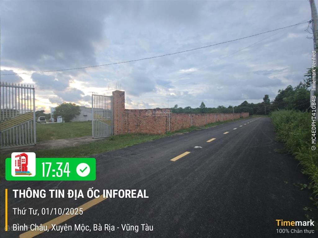 Bán đất tại xã bình châu, xuyên mộc, bà rịa vũng tàu, 22 tỷ, 9722m2 có sẵn 300m2 thổ cư