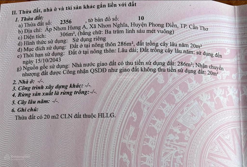 Bán nền biệt thự lộ xe 7 chỗ vô tới nơi. cách quốc lộ 61c chỉ 200m, cách cầu ba láng 1km