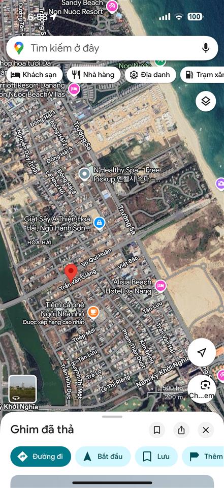 Bán đất biển khu dân cư tân trà, hoà hải đối lưng đường võ quý huân