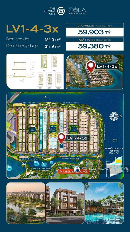 Biệt thự song lập bán đảo sola  the global city  giá tốt chỉ 58 tỷ full vat  call ngay