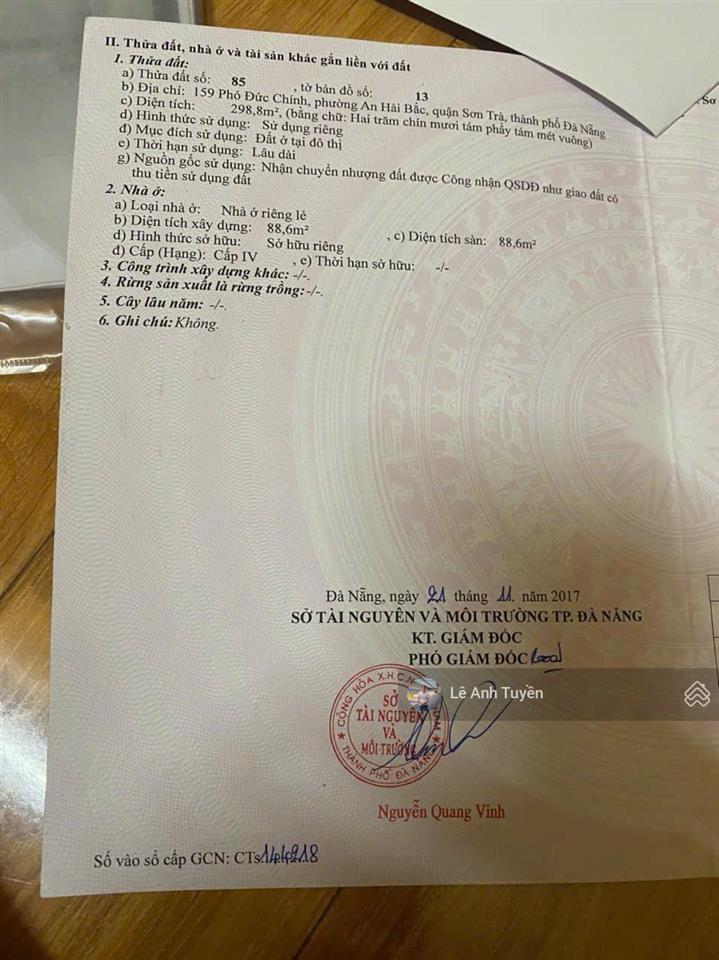 Thương lượng mạnh lô góc 299m2 (14x20) 3mt đường7m5 phó đức chính gần vương thừa vũ gần biển mỹ khê