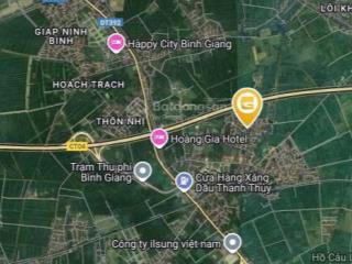 Tài chính 12tr/m2, có ngay lô đất trục chính thôn rải nhựa 8m lỗi qh kcn bình giang