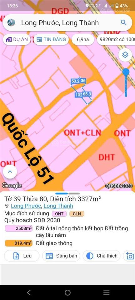 Chủ kẹt tiền cần bán vài lô đất mt đường nhựa 1/quốc lộ 51, thổ cư, sát ngã tư 67, giá đầu tư