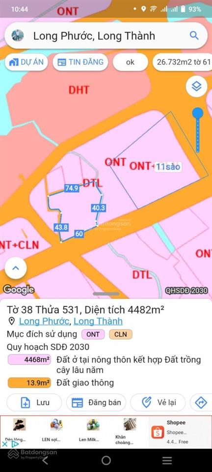 Chủ kẹt tiền cần bán vài lô đất mt đường nhựa 1/quốc lộ 51, thổ cư, sát ngã tư 67, giá đầu tư