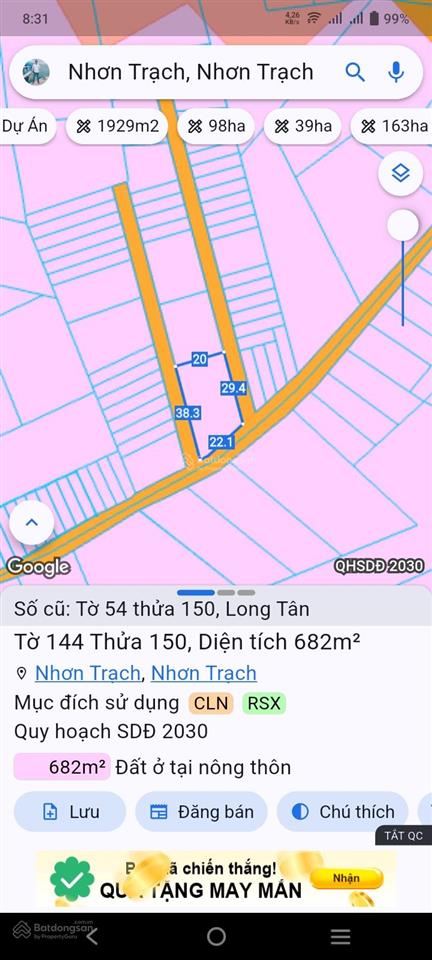 Cần bán gấp vài lô đất đường ôtô 1/đường lý thái tổ & nguyễn hữu cảnh, thổ cư, sát ngã tư long tân