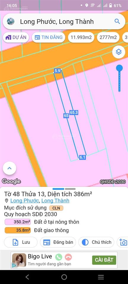 Cần bán vài gấp lô đất mt đường chính bàu cạn qh 32m, thổ cư, ngay cổng kcn bàu cạn & sb long thành