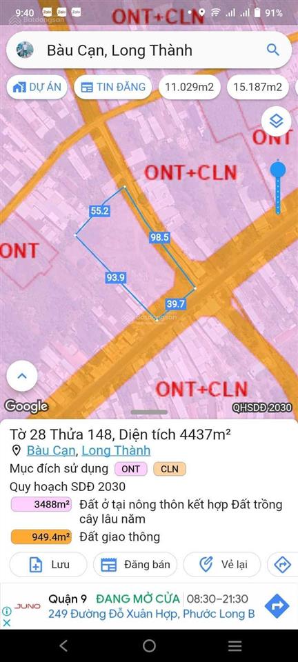 Cần bán vài gấp lô đất mt đường chính bàu cạn qh 32m, thổ cư, ngay cổng kcn bàu cạn & sb long thành