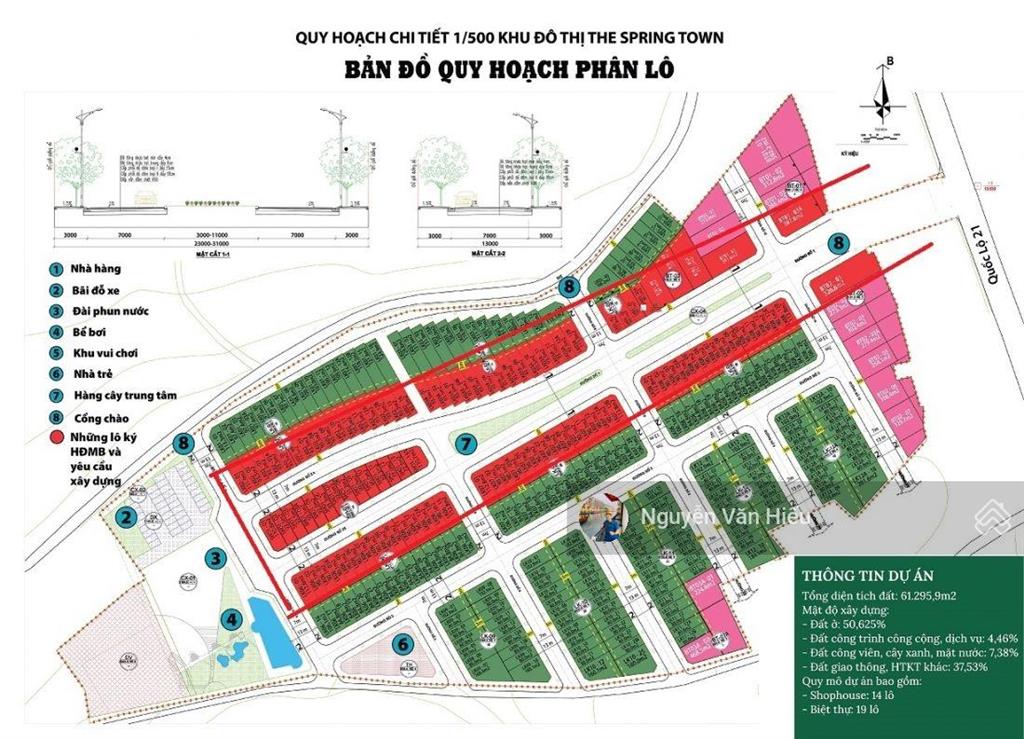 Chính chủ bán góc 106.1m2 và 93.5m2 mặt đường đôi khu đô thị the spring town xuân mai, 0911 162 ***