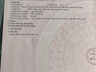 Chính chủ cần bán gấp lô đất mặt tiền đường huỳnh văn luỹ khu đô thị mới phường bình dương giá tốt