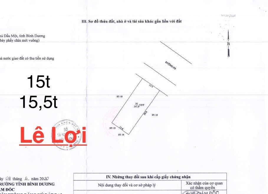 Chính chủ cần bán gấp lô đất mặt tiền đường lê lợi giữa lòng trung tâm tp mới sài gòn 2 giá tốt