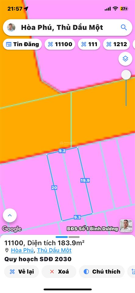 Chính chủ kẹt tiền cần bán gấp lô đất tại trung tâm tp mới phường bình dương giá tốt đầu tư