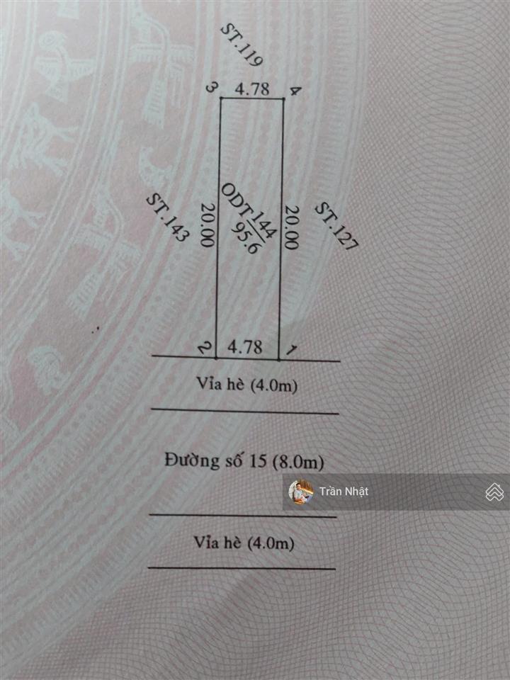 Chính chủ cần bán gấp lô đất mặt tiền đường số 15 tđc định hoà tp mới bình dương