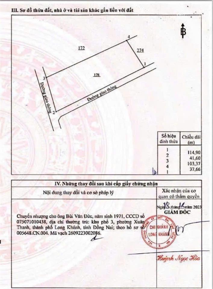 Bán 4652m2 đất ở  hai mặt tiền nhựa  có nhà, vườn cây ăn trái tại bảo quang, long khánh!