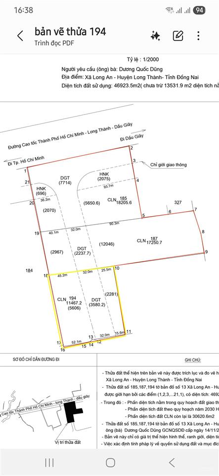 Cần chuyển nhượng nhanh quỹ đất 4.7ha đất long thành !!!