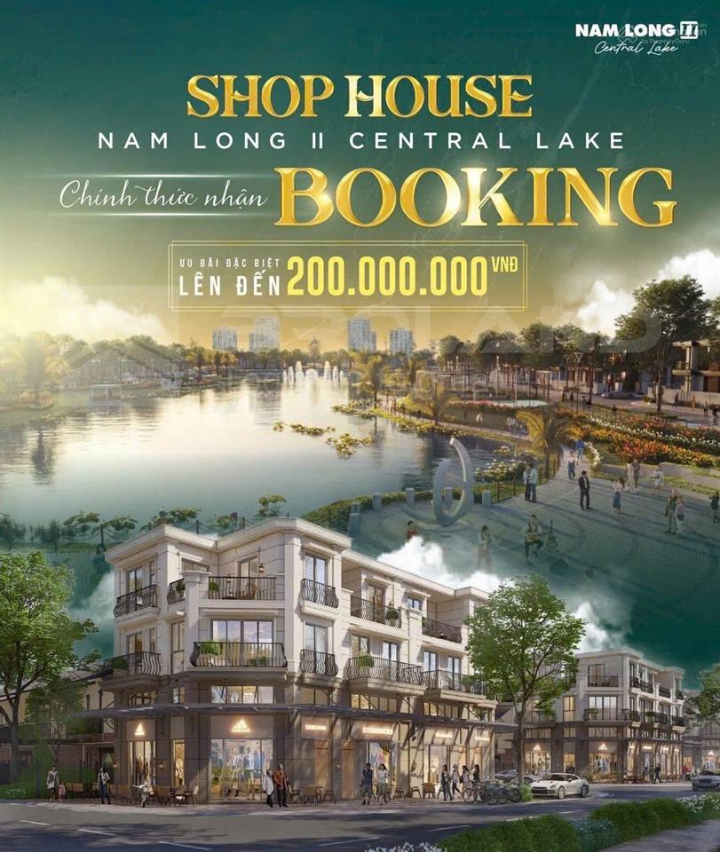 Chính thức mở bán shophouse khu nam long 2 vị trí đối diện hồ chung tâm và đường lê trọng tấn