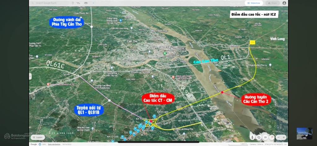 Đất nền mặt tiền đường quốc lộ 61c đoạn vườn sinh thái lung tràm dt 1770m2 giá 5 triệu/m2