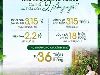 Thanh toán 10% đến khi nhận nhà. sở hữu ngay căn hộ sát bên vincom dĩ an