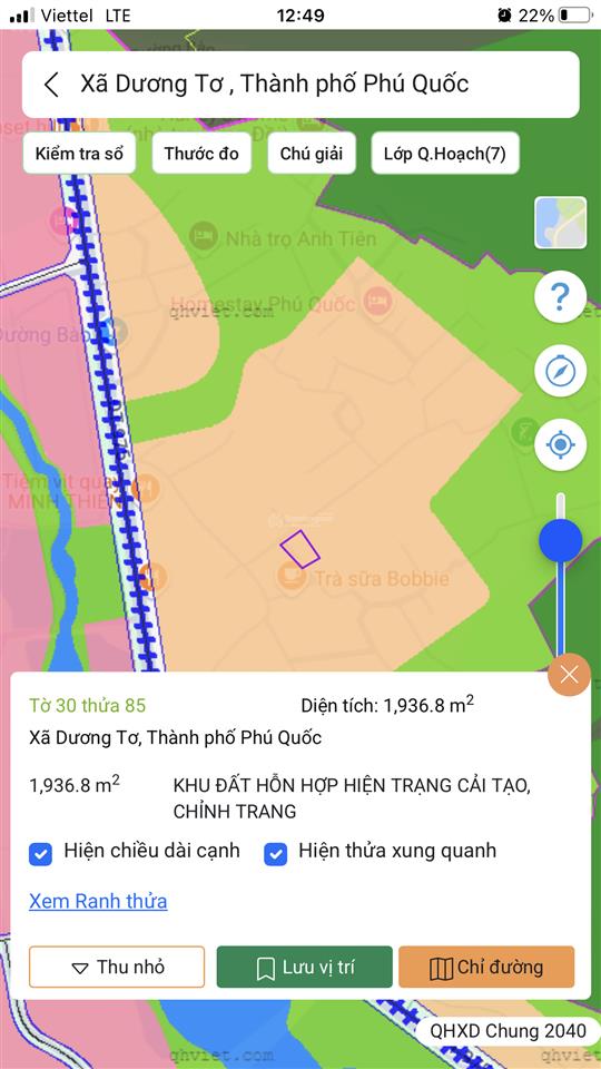 Cần chuyển nhượng căn nhà  và mảnh đất 1816,7m2 tại đường bào  phú quốc  kiên giang