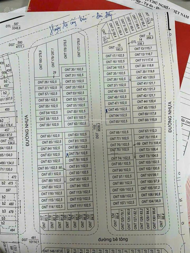 Bán đất thôn chè liên bão dt 180m mt 5m hướng tây giá 9 tỷ