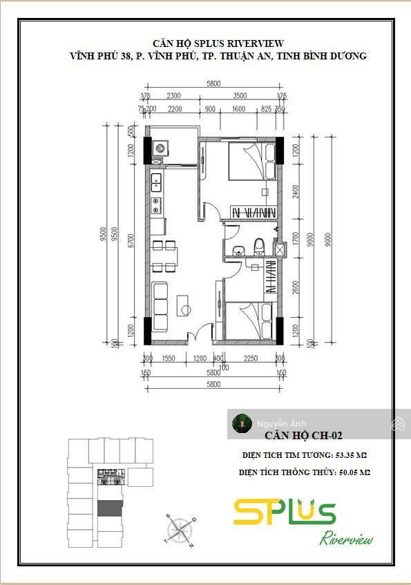 Bán căn hộ splus riverview 53.35m2 nội thất cơ bản đã có sổ hồng, hotline 0909 056 ***