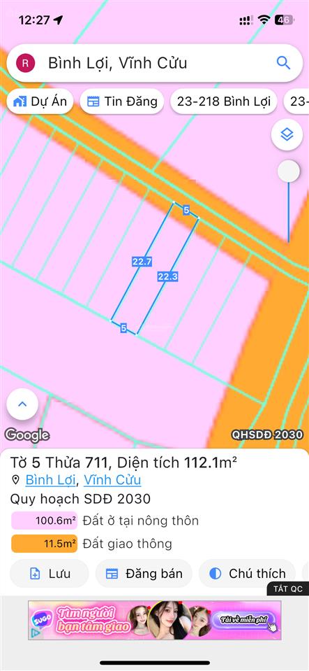 Bán đất ngay sát hương lộ 15 gần tân uyên và cầu bạch đằng 2