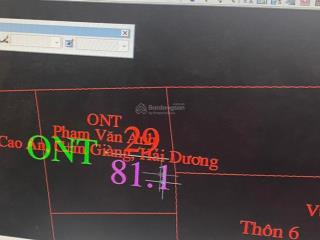 Bán lô đất dt 81,1m2 mặt tiền 9x9 vuông vắn. vị trí ngã tư hoà lạc. giá 1,2 tỷ full thổ cư