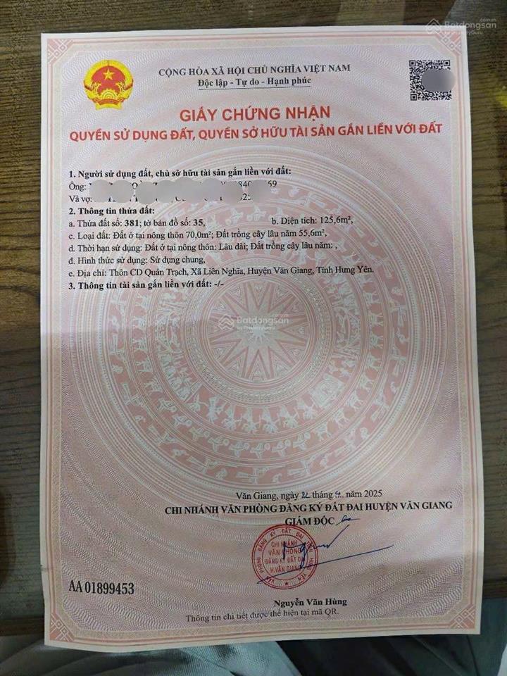 Bán lô đất góc đẹp vị trí vàng gần vành đai 4, mặt tiền 6m, lô góc hai mặt thoáng