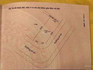 Bán lô góc 2 mặt tiền ds 41 và 60 tdc phú chánh b giá rẻ